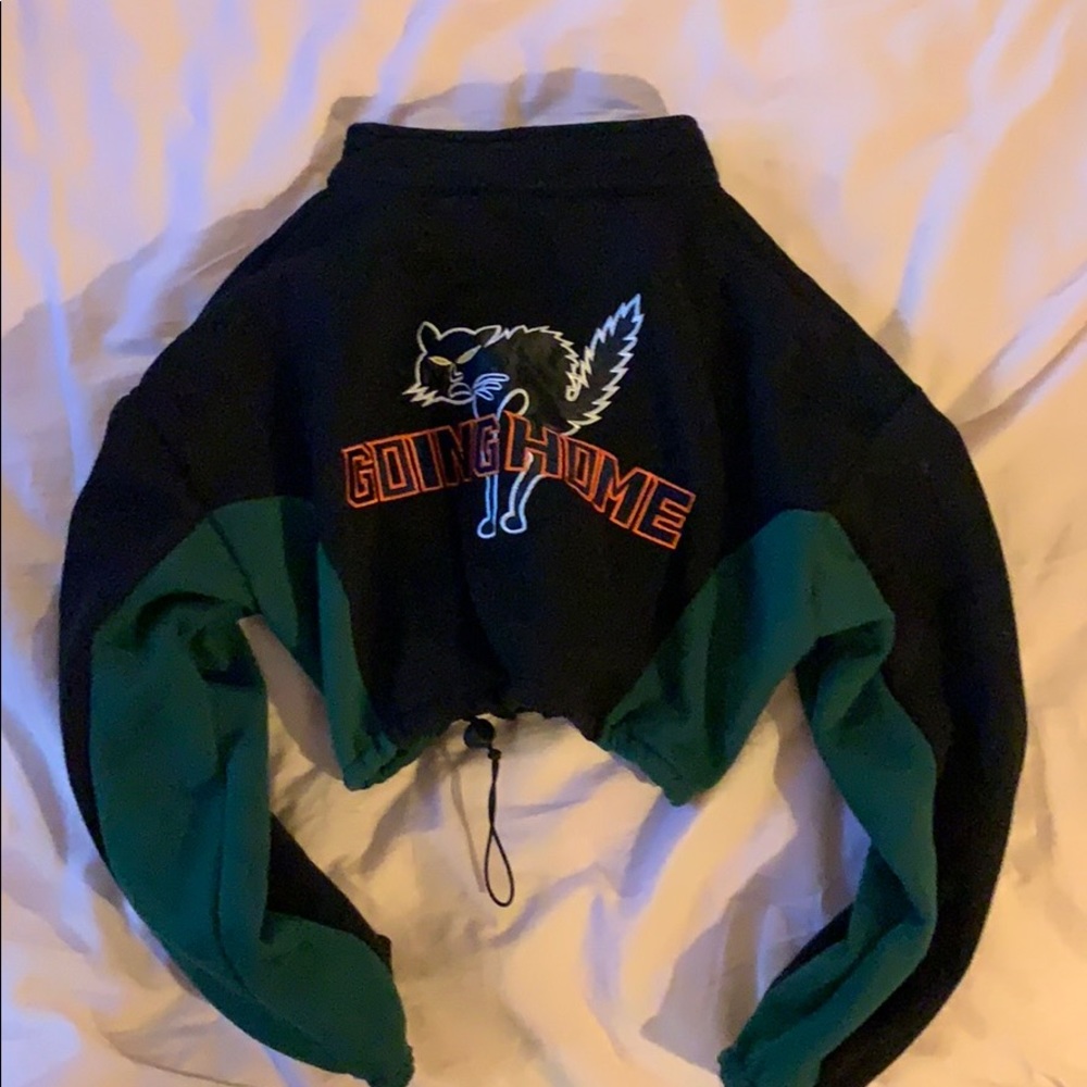 Cropped zip up jacket